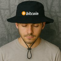 Cryptocurrency Blockchain Bitcoin Logo Crypto Bitcoin Orange Bucket Hat