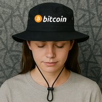 Cryptocurrency Blockchain Bitcoin Logo Crypto Bitcoin Orange Bucket Hat