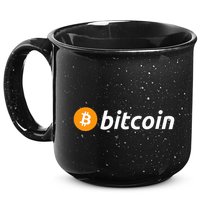 Cryptocurrency Blockchain Bitcoin Logo Crypto Bitcoin Orange 15oz Campfire Ceramic Mug