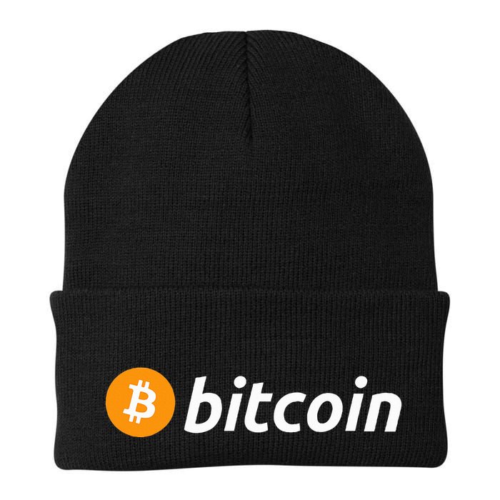 Cryptocurrency Blockchain Bitcoin Logo Crypto Bitcoin Orange Beanie