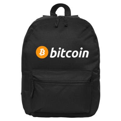 Cryptocurrency Blockchain Bitcoin Logo Crypto Bitcoin Orange 16 in Basic Backpack