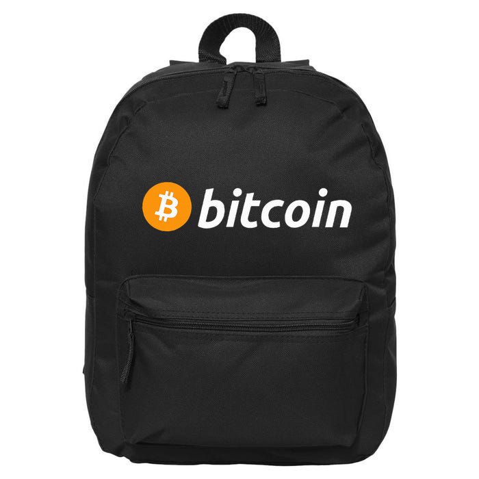 Cryptocurrency Blockchain Bitcoin Logo Crypto Bitcoin Orange 16 in Basic Backpack