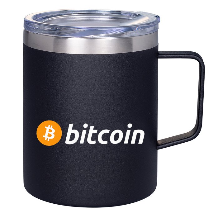 Cryptocurrency Blockchain Bitcoin Logo Crypto Bitcoin Orange 12oz Stainless Steel Coffee Mug