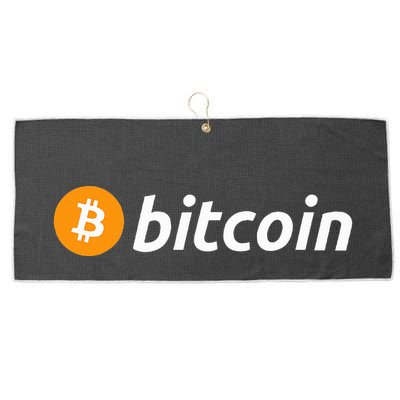 Cryptocurrency Blockchain Bitcoin Logo Crypto Bitcoin Orange Large Microfiber Waffle Golf Towel