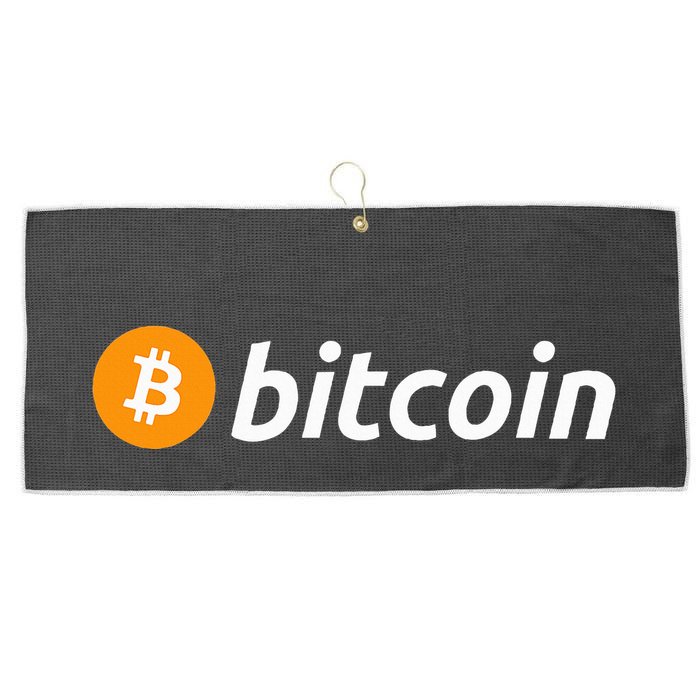 Cryptocurrency Blockchain Bitcoin Logo Crypto Bitcoin Orange Large Microfiber Waffle Golf Towel