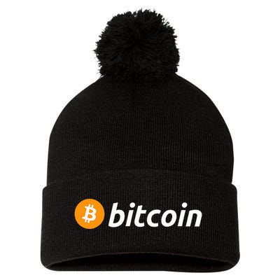 Cryptocurrency Blockchain Bitcoin Logo Crypto Bitcoin Orange Pom Pom 12in Knit Beanie