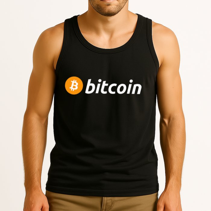 Cryptocurrency Blockchain Bitcoin Logo Crypto Bitcoin Orange Tank Top