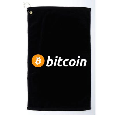 Cryptocurrency Blockchain Bitcoin Logo Crypto Bitcoin Orange Golf Towel