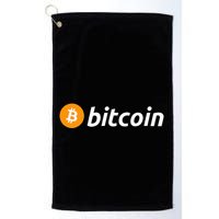 Cryptocurrency Blockchain Bitcoin Logo Crypto Bitcoin Orange Golf Towel