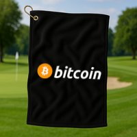 Cryptocurrency Blockchain Bitcoin Logo Crypto Bitcoin Orange Golf Towel