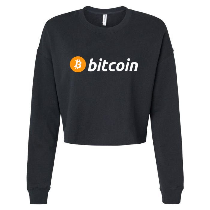 Cryptocurrency Blockchain Bitcoin Logo Crypto Bitcoin Orange Cropped Pullover Crew
