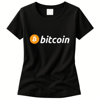 Cryptocurrency Blockchain Bitcoin Logo Crypto Bitcoin Orange Womens T-Shirt