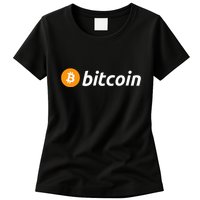 Cryptocurrency Blockchain Bitcoin Logo Crypto Bitcoin Orange Womens T-Shirt
