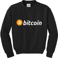 Cryptocurrency Blockchain Bitcoin Logo Crypto Bitcoin Orange Kids Sweatshirt