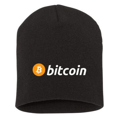 Cryptocurrency Blockchain Bitcoin Logo Crypto Bitcoin Orange Short Acrylic Beanie