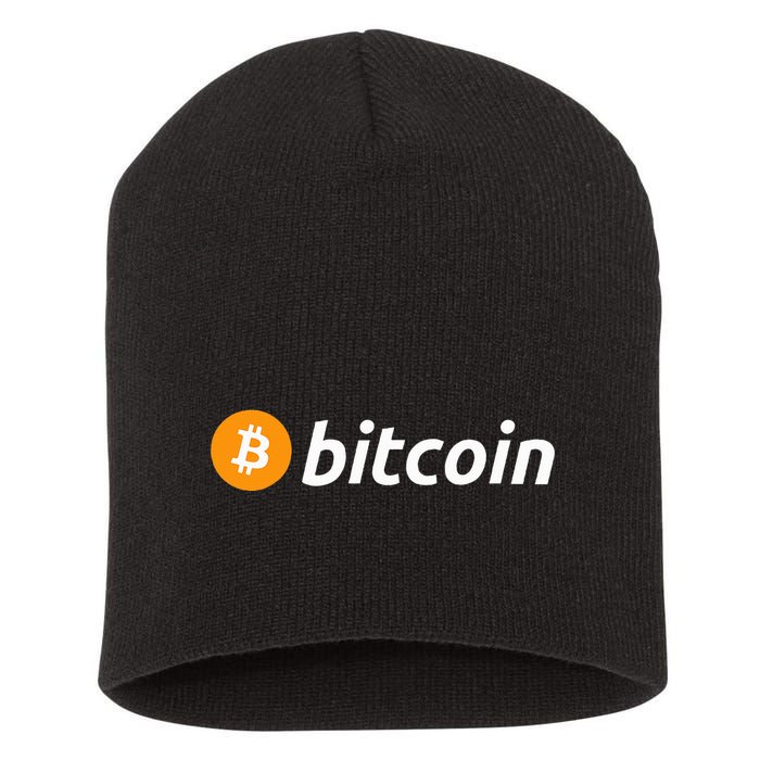 Cryptocurrency Blockchain Bitcoin Logo Crypto Bitcoin Orange Short Acrylic Beanie