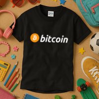 Cryptocurrency Blockchain Bitcoin Logo Crypto Bitcoin Orange Kids T-Shirt
