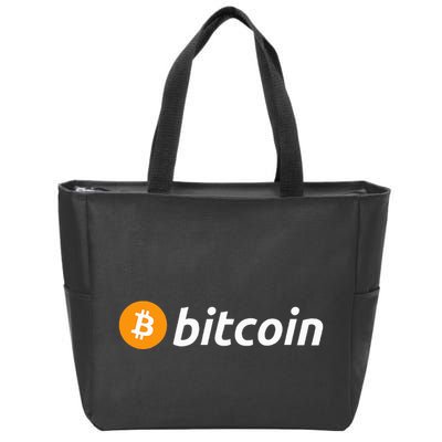 Cryptocurrency Blockchain Bitcoin Logo Crypto Bitcoin Orange Zip Tote Bag