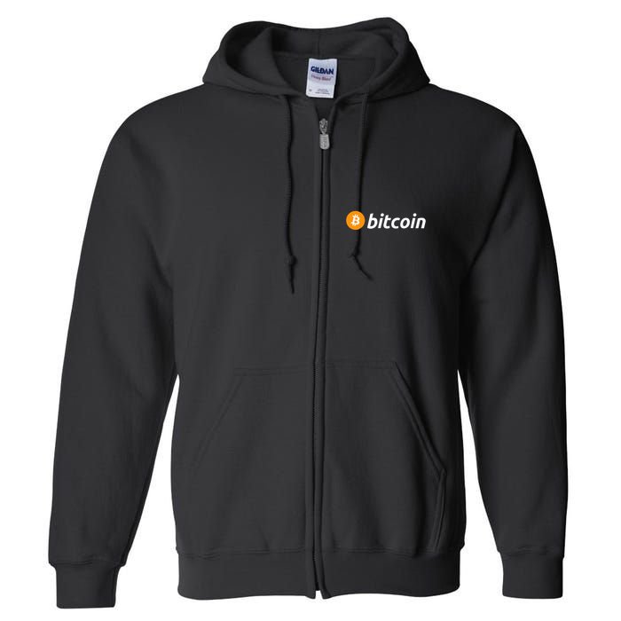 Cryptocurrency Blockchain Bitcoin Logo Crypto Bitcoin Orange Full Zip Hoodie