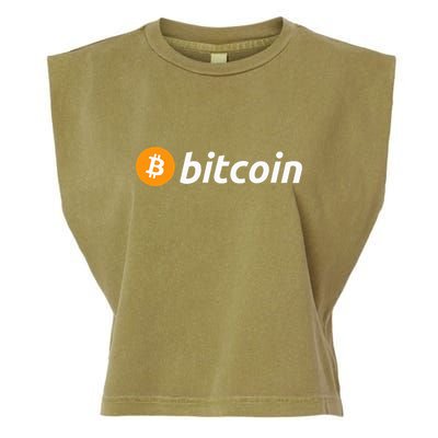 Cryptocurrency Blockchain Bitcoin Logo Crypto Bitcoin Orange Garment-Dyed Women's Muscle Tee