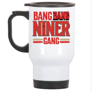 Cool Bang Bang Niner Gang Distress Football Stainless Steel Travel Mug