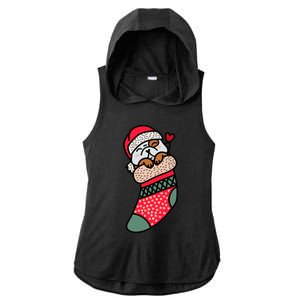 Cute Baby Bulldog In Christmas Sock Xmas Pajama Gift Ladies PosiCharge Tri-Blend Wicking Draft Hoodie Tank