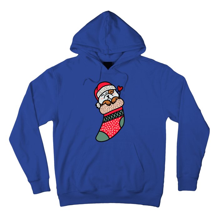 Cute Baby Bulldog In Christmas Sock Xmas Pajama Gift Hoodie