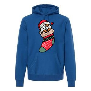 Cute Baby Bulldog In Christmas Sock Xmas Pajama Gift Premium Hoodie