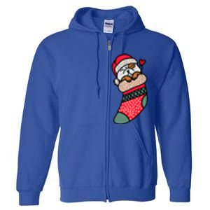 Cute Baby Bulldog In Christmas Sock Xmas Pajama Gift Full Zip Hoodie