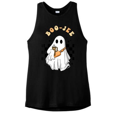 Cute Boujee BooJee Stanley Tumbler Inspired Ghost Halloween Ladies PosiCharge Tri-Blend Wicking Tank