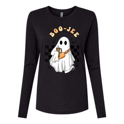 Cute Boujee BooJee Stanley Tumbler Inspired Ghost Halloween Womens Cotton Relaxed Long Sleeve T-Shirt