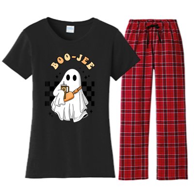 Cute Boujee BooJee Stanley Tumbler Inspired Ghost Halloween Women's Flannel Pajama Set