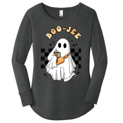 Cute Boujee BooJee Stanley Tumbler Inspired Ghost Halloween Women's Perfect Tri Tunic Long Sleeve Shirt