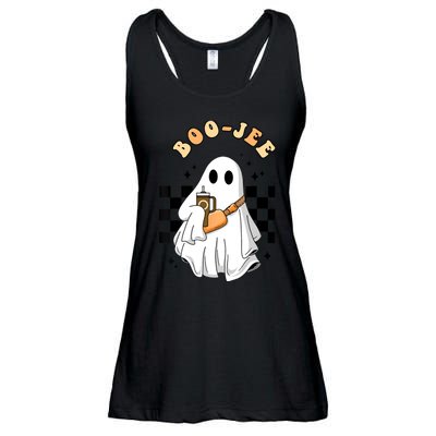 Cute Boujee BooJee Stanley Tumbler Inspired Ghost Halloween Ladies Essential Flowy Tank