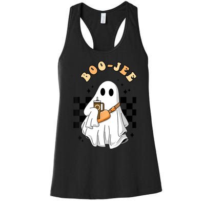 Cute Boujee BooJee Stanley Tumbler Inspired Ghost Halloween Women's Racerback Tank