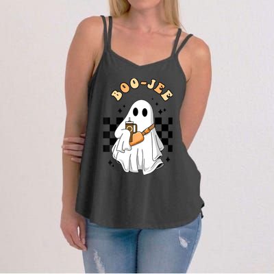 Cute Boujee BooJee Stanley Tumbler Inspired Ghost Halloween Women's Strappy Tank