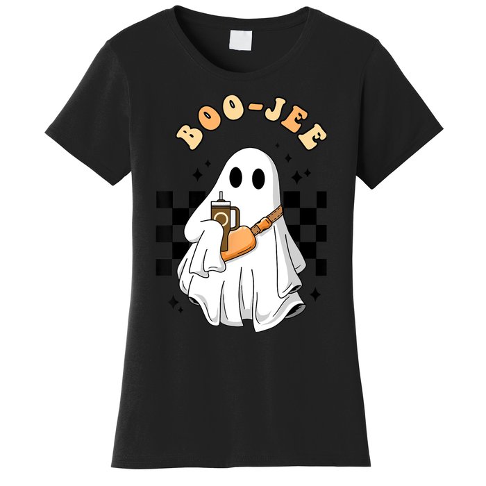 Cute Boujee BooJee Stanley Tumbler Inspired Ghost Halloween Women's T-Shirt