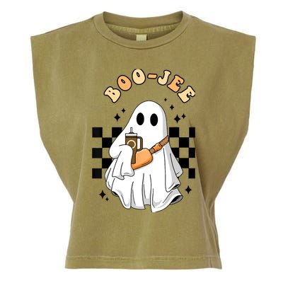 Cute Boujee BooJee Stanley Tumbler Inspired Ghost Halloween Garment-Dyed Women's Muscle Tee