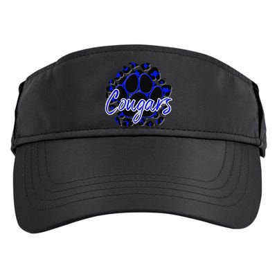 Cougar Blue Black Cheetah School Sports Fan Team Spirit Adult Drive Performance Visor