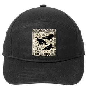 Crows Before Bros Support Your Local Murder Funny Halloween 7-Panel Snapback Hat