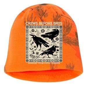 Crows Before Bros Support Your Local Murder Funny Halloween Kati - Camo Knit Beanie