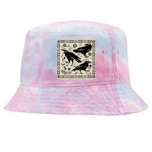 Crows Before Bros Support Your Local Murder Funny Halloween Tie-Dyed Bucket Hat