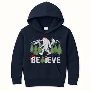 Christmas Believe Bigfoot Funny Xmas Tree Kids Hoodie