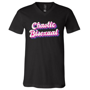 Chaotic Bisexual Bi LGBT Bisexual Pride V-Neck T-Shirt