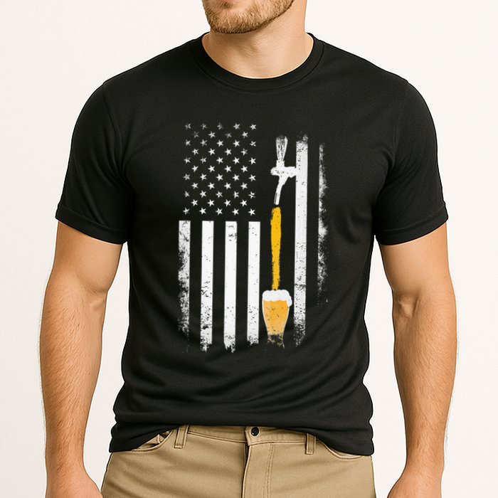 Craft Beer Brewing Usa Us American Flag Craft Cooling Performance Crew T-Shirt