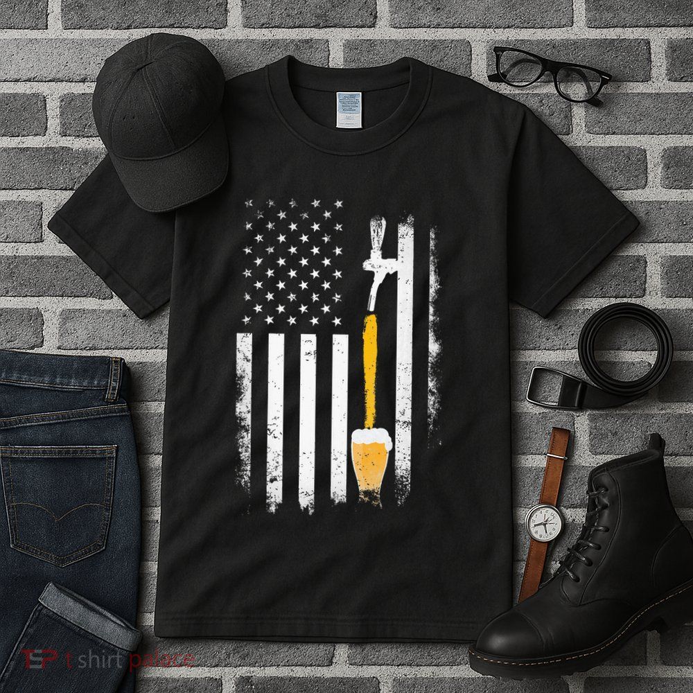 Craft Beer Brewing Usa Us American Flag Craft Tall T-Shirt