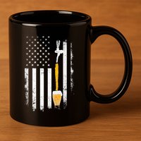 Craft Beer Brewing Usa Us American Flag Craft 11oz C Handle Ceramic Mug