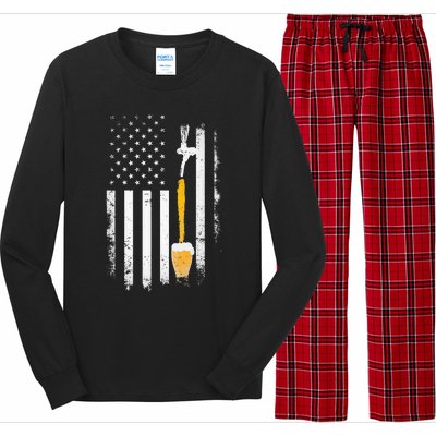 Craft Beer Brewing Usa Us American Flag Craft Long Sleeve Pajama Set