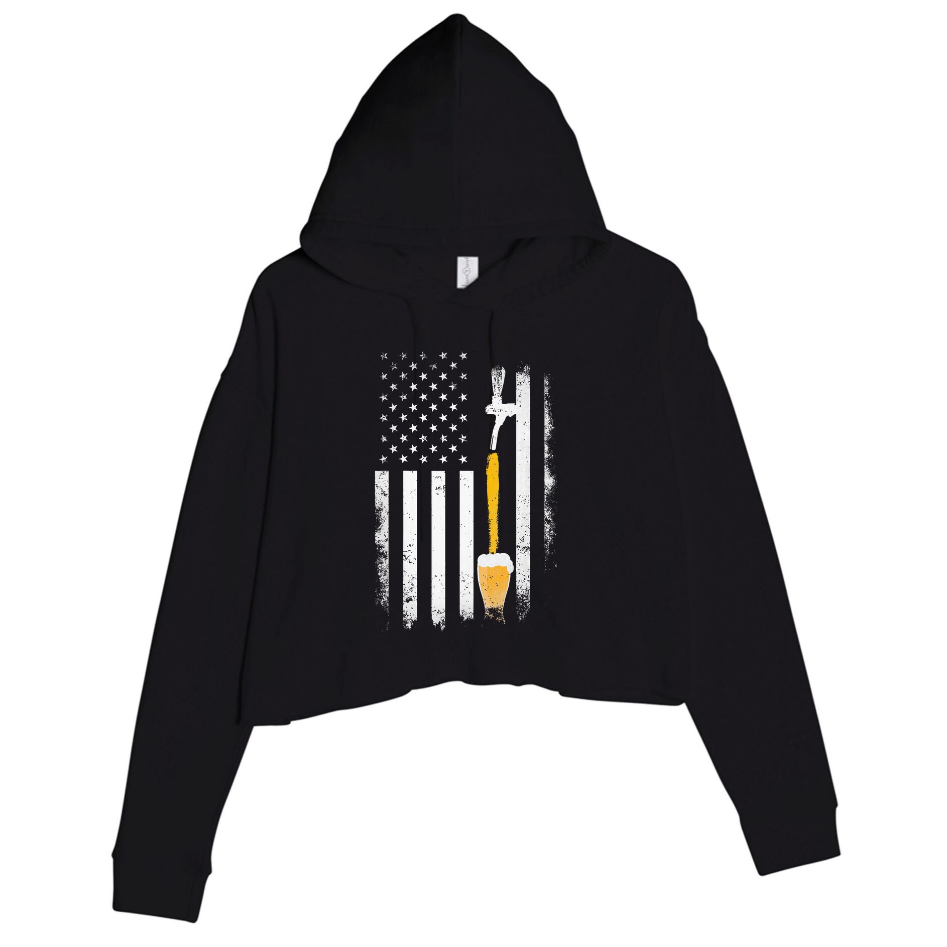 Craft Beer Brewing Usa Us American Flag Craft Crop Fleece Hoodie