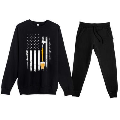 Craft Beer Brewing Usa Us American Flag Craft Premium Crewneck Sweatsuit Set